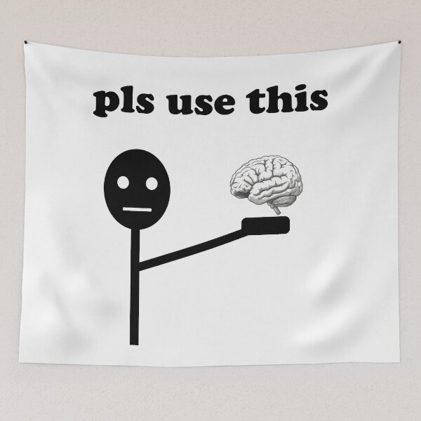 Item preview, Pls Use This Brain – Short Story Design Poster | Motivational Thinking Concept designed and sold by Ach&Koor.