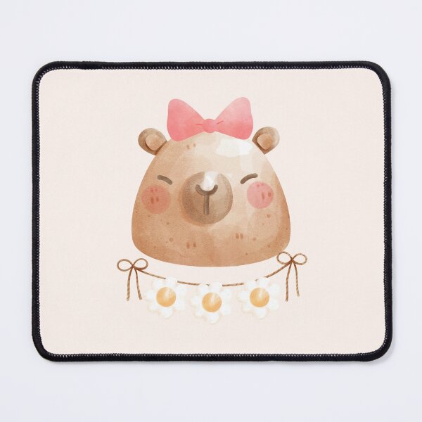 Item preview, Capybara Daisy Ribbon, Watercolor Woodland Animals, Gifts for Animal Lovers designed and sold by SpringTeaDesigns.