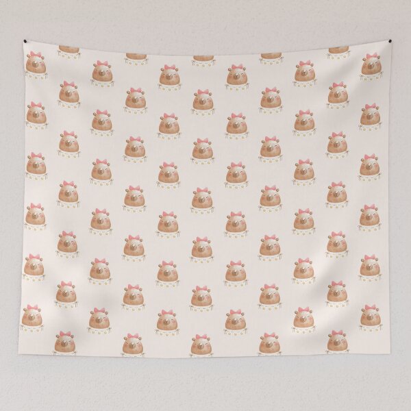 Item preview, Capybara Daisy Ribbon, Watercolor Woodland Animals, Gifts for Animal Lovers designed and sold by SpringTeaDesigns.