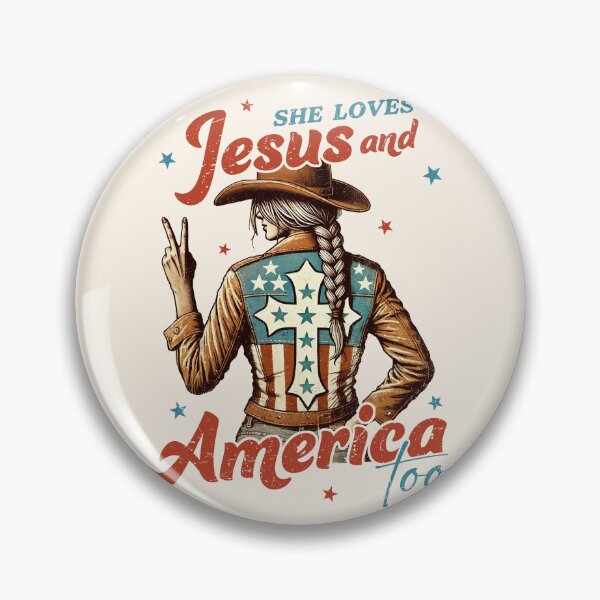 Item preview, Vintage Patriotic Cowgirl - She Loves Jesus And America Too - 4th Of July designed and sold by legendaryskins.