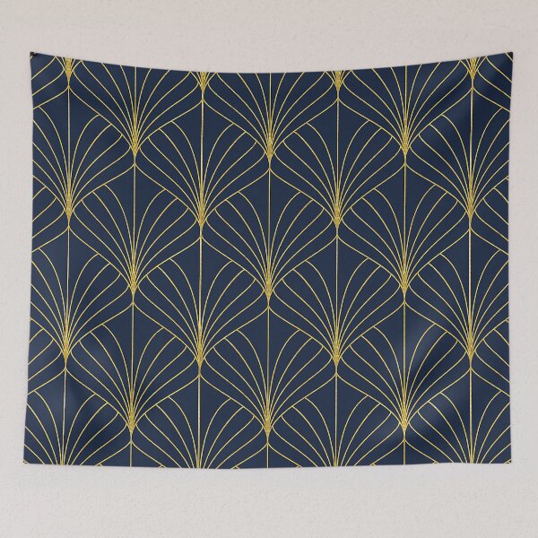 Item preview, Art Deco Blue And Golden-Hues Exquisite Pattern designed and sold by DEC02.