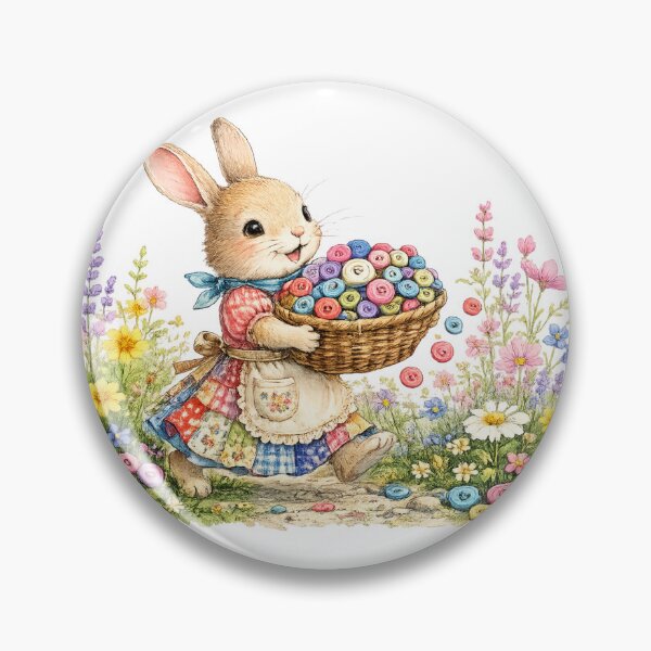 Item preview, Button Collector Bunny in Bloom designed and sold by EverStitchStudio ★★★★★.