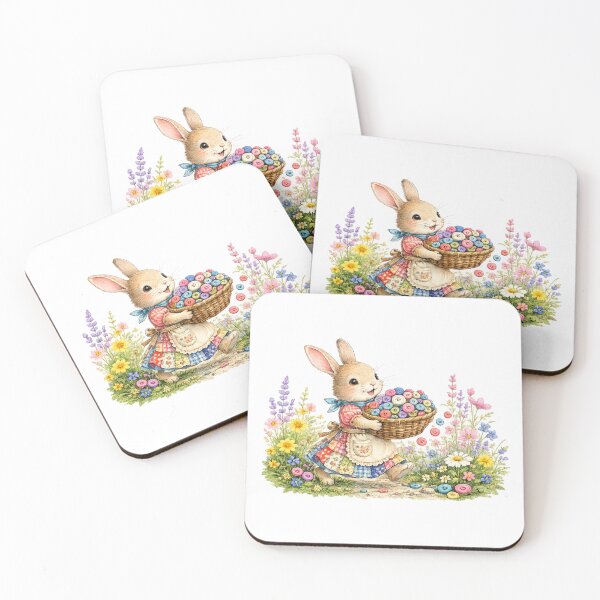 Item preview, Button Collector Bunny in Bloom designed and sold by EverStitchStudio ★★★★★.