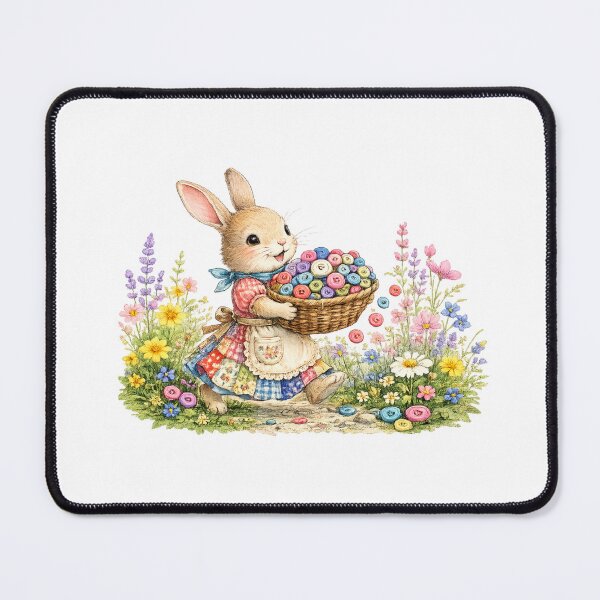 Item preview, Button Collector Bunny in Bloom designed and sold by EverStitchStudio ★★★★★.