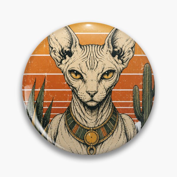 Item preview, Vintage Sphynx Cats Desert Sunset Occult Cat Art designed and sold by Region.