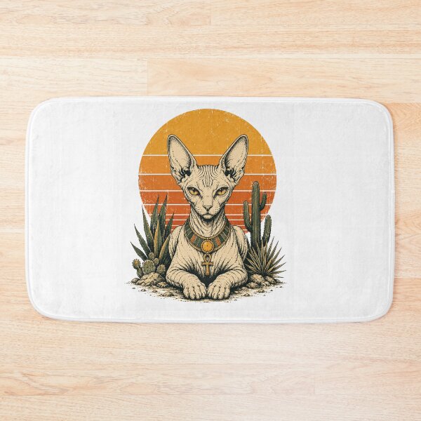 Item preview, Vintage Sphynx Cats Desert Sunset Occult Cat Art designed and sold by Region.
