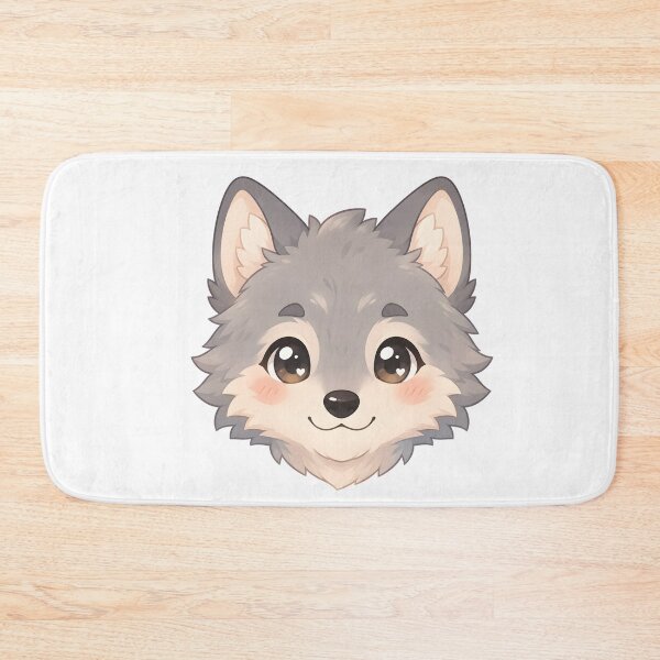 Item preview, Cute Wolf Cub Head – Kawaii Anime Style designed and sold by nocturnastore.