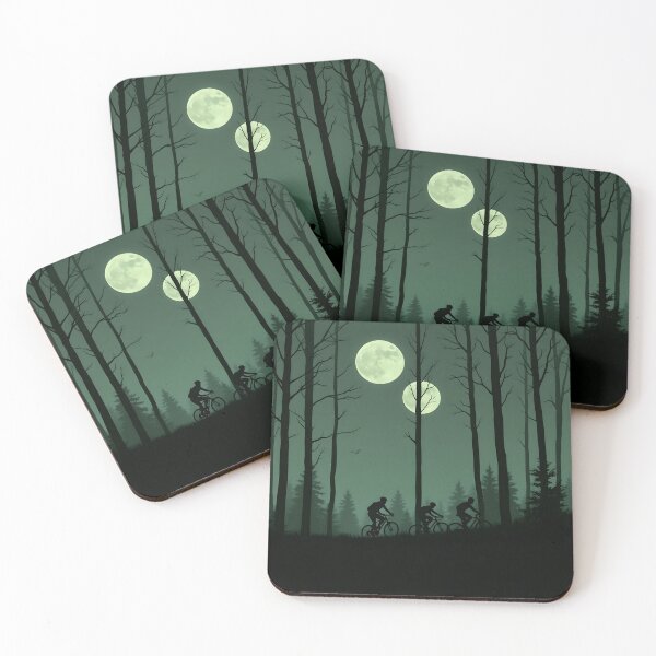 Item preview, Moonlight Cycling - Enchanted Forest Night Ride Art Print designed and sold by AbstractAuraArt.