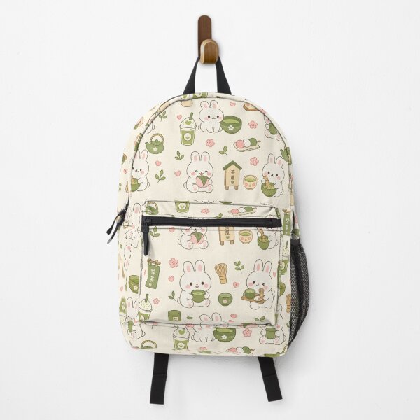 Item preview, Bunny Matcha Tea House Kawaii Pattern designed and sold by Soft Berry Studio.