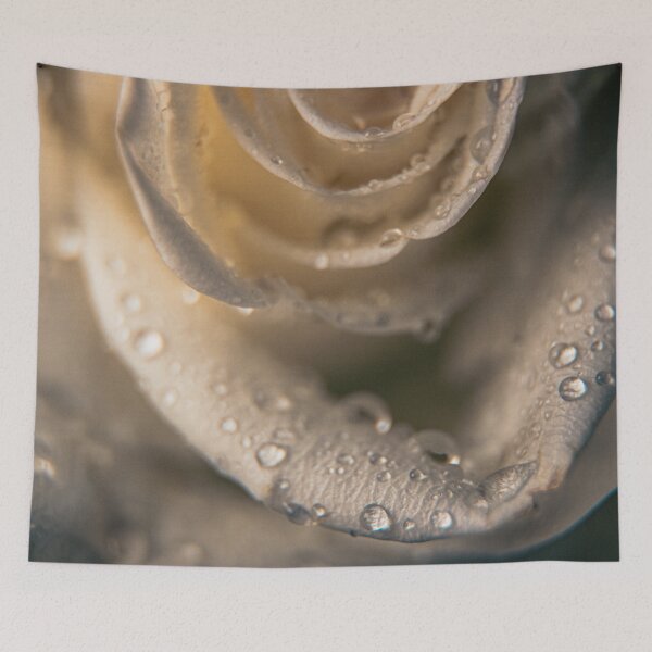 Item preview, Elegant White Rose Macro with Dewdrops designed and sold by MariaAteva.