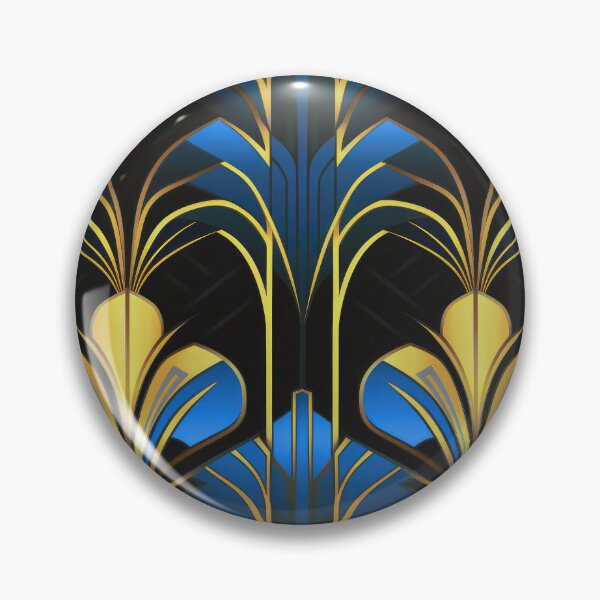 Item preview, Sky Blue And Golden Hues Art Deco Pattern designed and sold by DEC02.