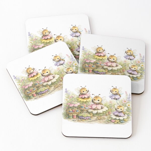 Item preview, Busy Bees Making Flower Petal Dresses designed and sold by EverStitchStudio ★★★★★.