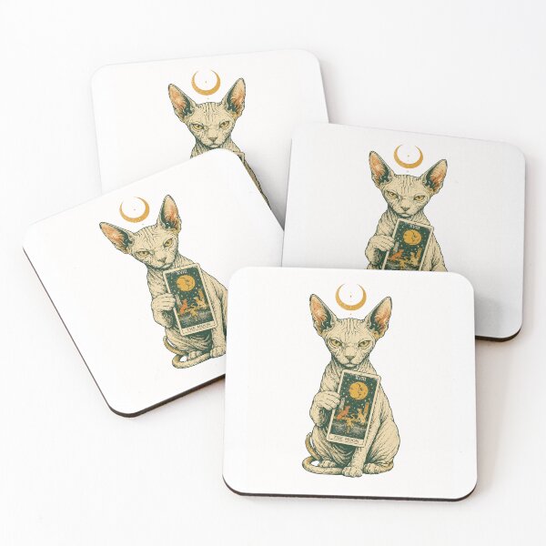 Item preview, Occult Sphynx Cats Tarot Card Vintage Cat Art designed and sold by Region.