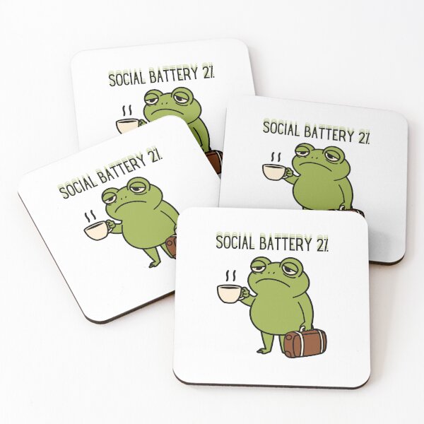 Item preview, Kawaii Cute Animals - Tired Frog - Social Battery designed and sold by madebyjulia7.