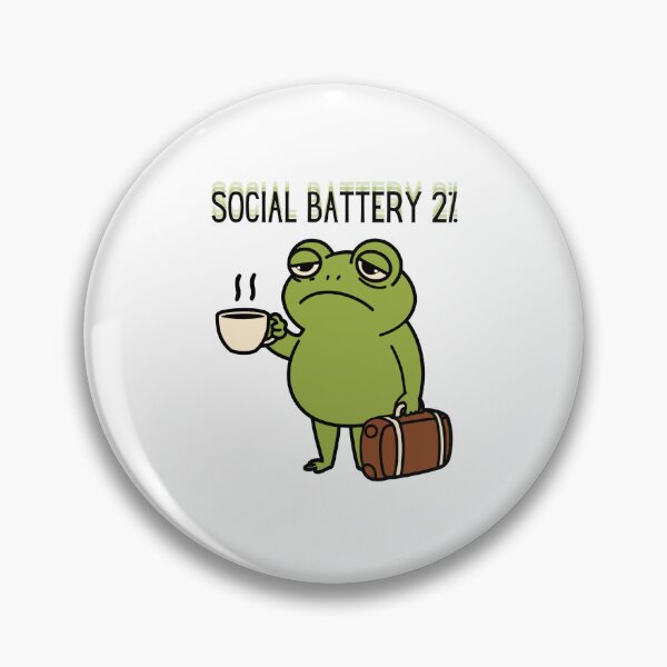 Item preview, Kawaii Cute Animals - Tired Frog - Social Battery designed and sold by madebyjulia7.