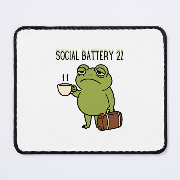 Item preview, Kawaii Cute Animals - Tired Frog - Social Battery designed and sold by madebyjulia7.