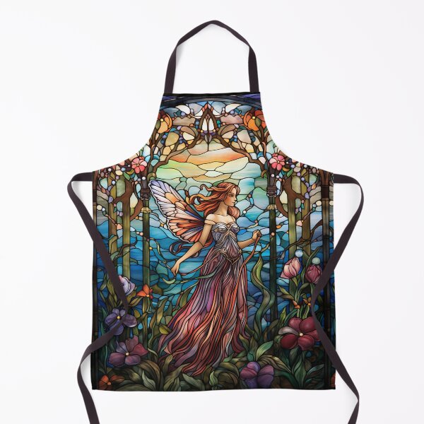 Item preview, Enchanted Forest Fairy Stained Glass Window Art Nouveau designed and sold by pinkal.
