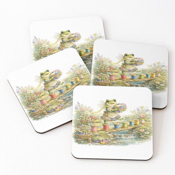 Item preview, Frog Seamstress Crossing Spool Bridge designed and sold by EverStitchStudio ★★★★★.