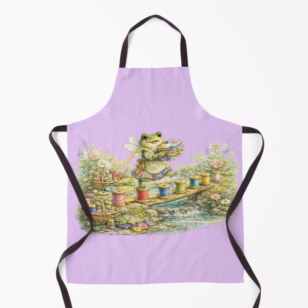 Item preview, Frog Seamstress Crossing Spool Bridge designed and sold by EverStitchStudio ★★★★★.