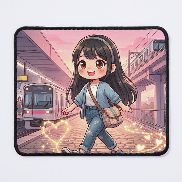 Item preview, Chibi Girl Walking Subway Station designed and sold by Azurart2.
