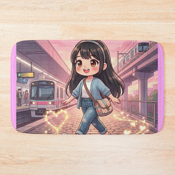 Item preview, Chibi Girl Walking Subway Station designed and sold by Azurart2.