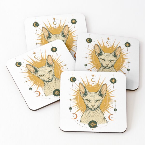 Item preview, Mystical Sphynx Cats Celestial Occult Vintage Cat Art designed and sold by Region.