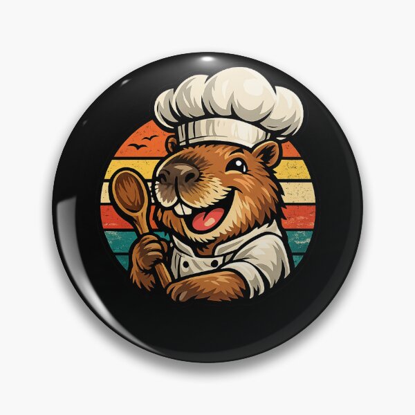 Item preview, Cute Beaver Chef Retro Cooking designed and sold by ubeyeart.