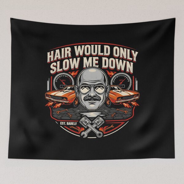 Item preview, Hair Would Only Slow Me Down Dad Humor Bald Dad Joke with Vintage Flair designed and sold by Redgiant87x.