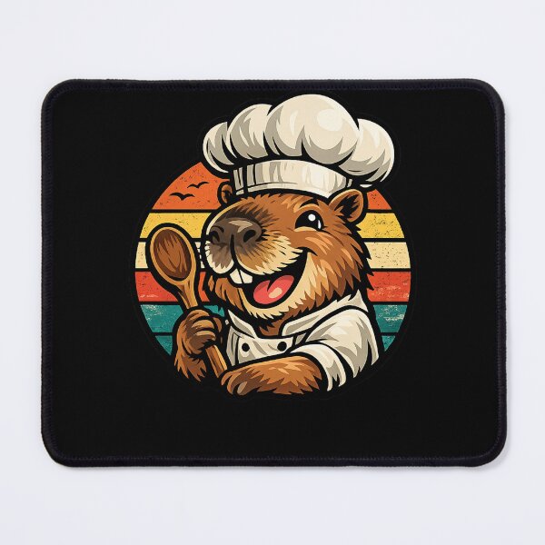 Item preview, Cute Beaver Chef Retro Cooking designed and sold by ubeyeart.