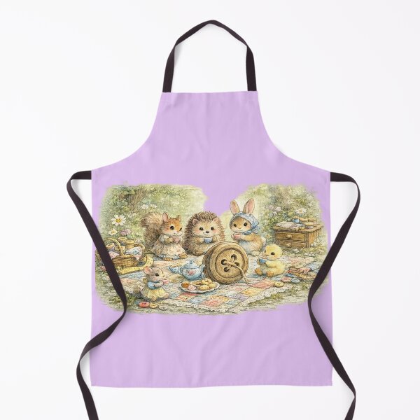 Item preview, Woodland Animals Tea Party on a Patchwork Quilt designed and sold by EverStitchStudio ★★★★★.