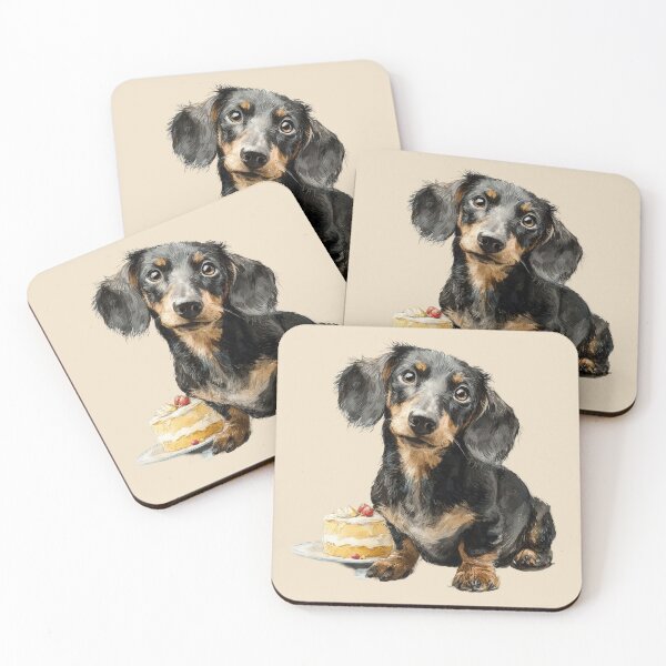 Item preview, Happy Dachshund with Birthday Cake designed and sold by Erika Kaisersot.