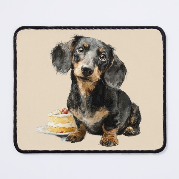 Item preview, Happy Dachshund with Birthday Cake designed and sold by Erika Kaisersot.
