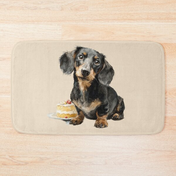 Item preview, Happy Dachshund with Birthday Cake designed and sold by Erika Kaisersot.