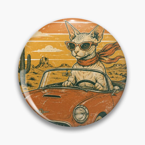 Item preview, Retro Sphynx Cats Road Trip Vintage Desert Cat designed and sold by Region.