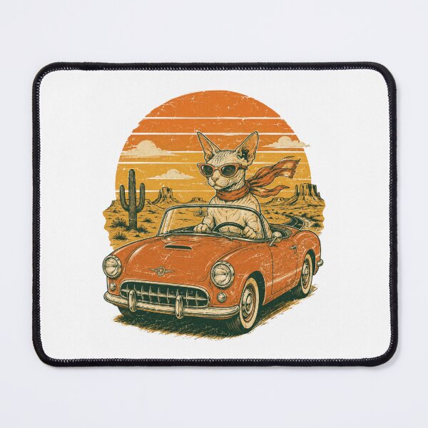 Item preview, Retro Sphynx Cats Road Trip Vintage Desert Cat designed and sold by Region.