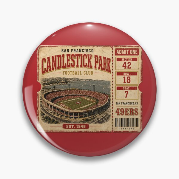 Item preview, Candlestick Park Football Club Vintage Ticket Shirt, San Francisco Retro Stadium Tee designed and sold by GhostDawgs.