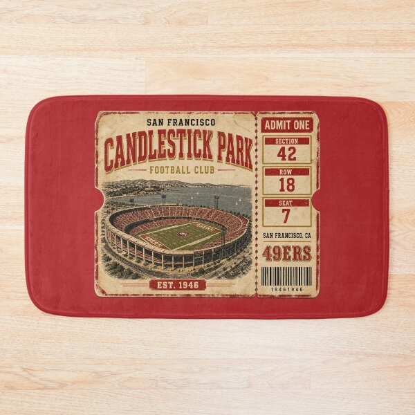 Item preview, Candlestick Park Football Club Vintage Ticket Shirt, San Francisco Retro Stadium Tee designed and sold by GhostDawgs.