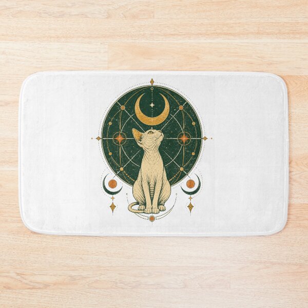 Item preview, Occult Sphynx Cats Moon Magic Celestial Cat Art designed and sold by Region.