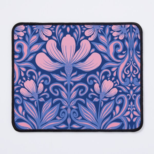 Item preview, Sapphire and Pink Damask Floral Pattern designed and sold by AneissPiaf.