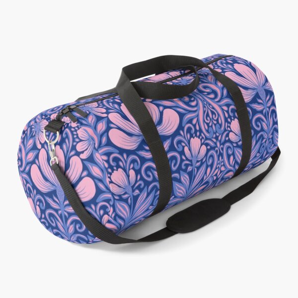 Item preview, Sapphire and Pink Damask Floral Pattern designed and sold by AneissPiaf.