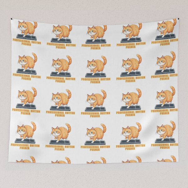 Item preview, Kawaii Animals - Cute Cat - Proffessional Button Pusher designed and sold by madebyjulia7.
