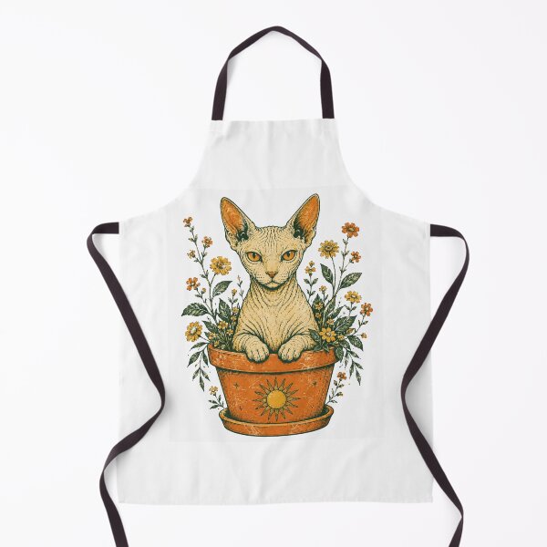 Item preview, Cute Sphynx Cats Flower Pot Vintage Cat Art designed and sold by Region.