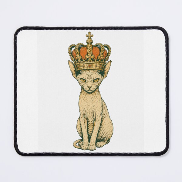 Item preview, King Sphynx Cats Royal Crown Vintage Cat Art designed and sold by Region.