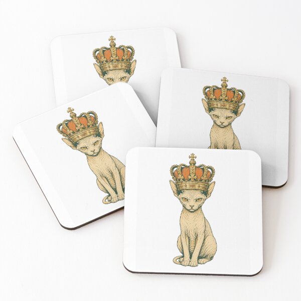 Aperçu de l'œuvre Chats Sphynx royaux Couronne royale Art félin vintage créée et vendue par Region.