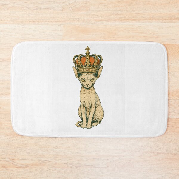Item preview, King Sphynx Cats Royal Crown Vintage Cat Art designed and sold by Region.