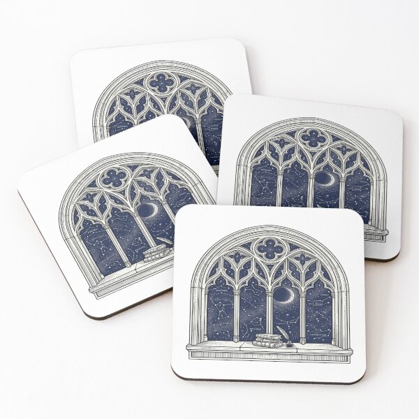 Item preview, Gothic Arch Night Sky — Knowledge & Stars Illustration designed and sold by Red  Corason ⭐⭐⭐.