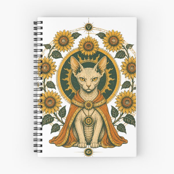 Item preview, Sunflower Sphynx Cats Occult Vintage Cat Art designed and sold by Region.