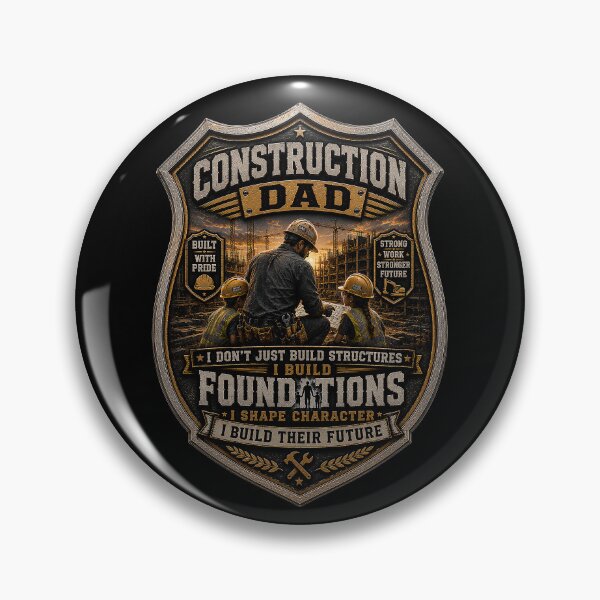 Item preview, SuperDad - Construction Dad Badge designed and sold by MetusArt.