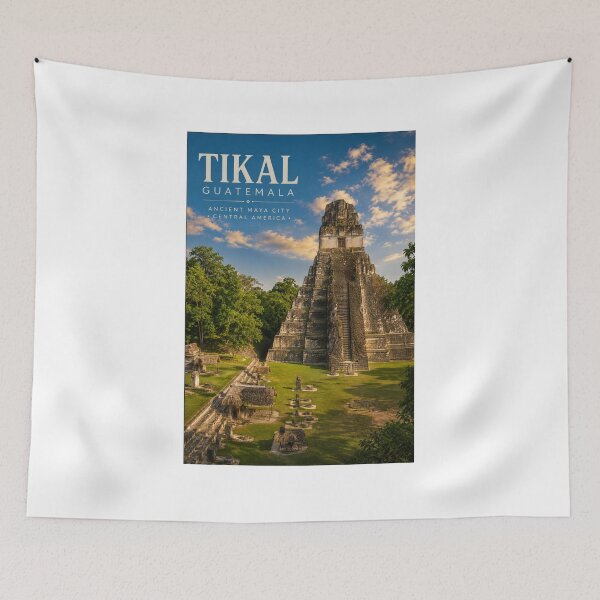 Item preview, Tikal Guatemala Ancient Maya City Vintage Travel Poster designed and sold by ElartedeNoel.