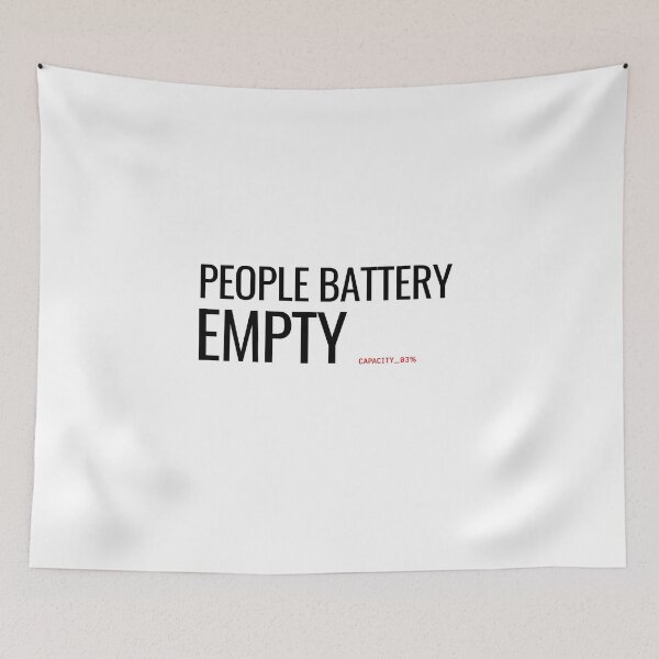 Item preview, People Battery Empty Minimalist Typography Streetwear designed and sold by No Excuses Supply.